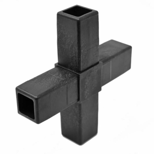 Eztube 4-Way Black Cross Connector  Hammer Fit 200-312 BK-HF 200-312 BK-HF